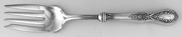 American Beauty (Sterling, 1935) Medium Cold Meat Serving Fork, Plated Tines