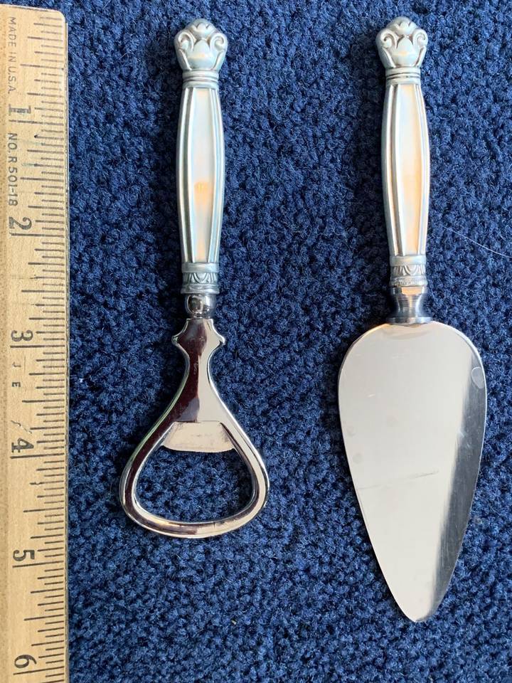 Copenhagen (Sterling, 1936, No Monograms) Bottle Opener with Stainless Bowl