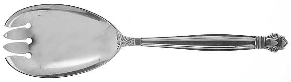 Copenhagen (Sterling, 1936, No Monograms) Solid Salad Serving Fork
