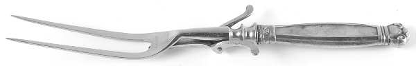 Copenhagen (Sterling, 1936, No Monograms) Large Stainless-Prong Roast Carving Fork