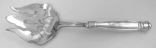 Copenhagen (Sterling, 1936, No Monograms) Salad Serving Fork with Plated Prongs