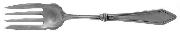 Dixie (Sterling, 1910-1932) Medium Cold Meat Serving Fork, Plated Tines