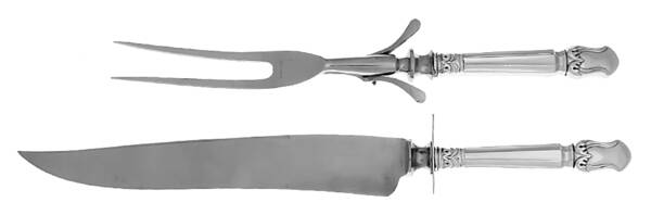 Duke of Windsor (Sterling, 1937) Large 2-Piece Roast Carving Set w/Stainless Blade