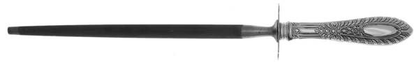 Gadroonette (Sterling, 1938, No Monograms) Large Knife Sharpener-Steel Rod w/Sterling Guard