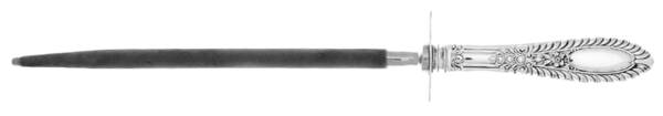 Gadroonette (Sterling, 1938, No Monograms) Knife-Sharpn/Steelrod/Lg-Sterling Guard
