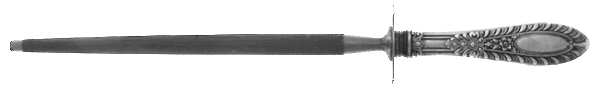 Gadroonette (Sterling, 1938, No Monograms) Large Roast Steel Rod Knife Sharpener