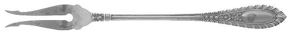 Gadroonette (Sterling, 1938, No Monograms) Long Handle Olive Fork by Manchester