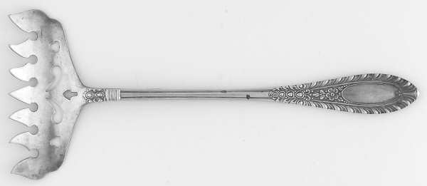 Gadroonette (Sterling, 1938, No Monograms) Large Solid Tined Sardine Serving Fork