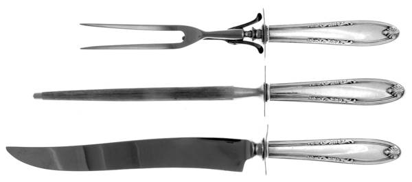 Leonore (Sterling, 1939) (3 Pc)Carving Set-Lg Stnbl/Roast w/Sterling Guard
