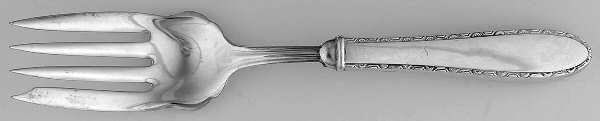 Manchester (Sterling, 1932, No Monograms) Small Cold Meat Serving Fork, Plated Tines