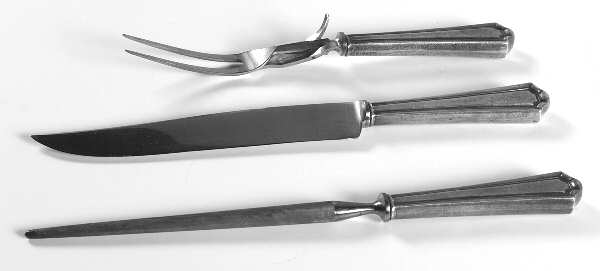 Mary Warren (Sterling, 1910-1932) Large 3-Piece Roast Carving Set w/ Stainless Blade