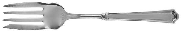 Mary Warren (Sterling, 1910-1932) Medium Cold Meat Serving Fork, Plated Tines