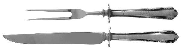 Park Avenue (Sterling, 1931, No Monograms) 2 Piece Small Carving Set W/ Sterling Guard