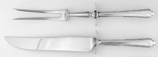 Park Avenue (Sterling, 1931, No Monograms) (2 Pc)Carving Set-Lg Stnbl/Roast w/Sterling Guard