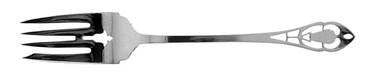 Pierced Handle (Sterling, 1951) Small Solid Cold Meat Serving Fork