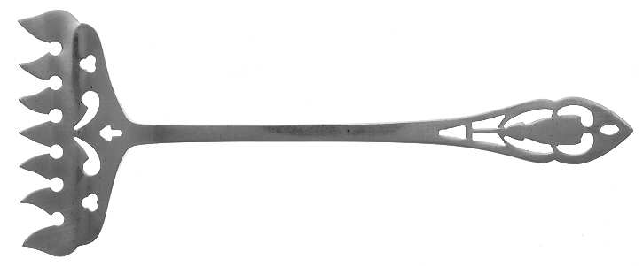Pierced Handle (Sterling, 1951) Large Solid Tined Sardine Serving Fork