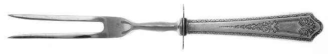 Princess (Sterling, 1910-1932) Small Carving Fork W/Sterling Guard