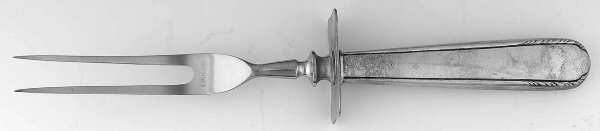 Silver Stream (Sterling, 1934, No Monograms) Small Steak Carving Fork with Stainless Prongs