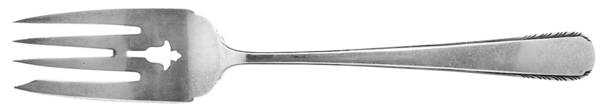 Silver Stream (Sterling, 1934, No Monograms) Medium Solid Cold Meat Serving Fork