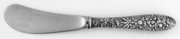 Southern Rose (Sterling, 1933) Butter Spreader Hollow Hdl-Paddle/Stainless Blade