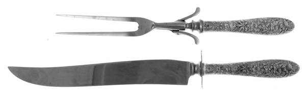 Southern Rose (Sterling, 1933) Large 2-Piece Roast Carving Set w/ Stainless Blade