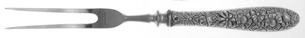 Southern Rose (Sterling, 1933) Small Steak Carving Fork with Stainless Prongs