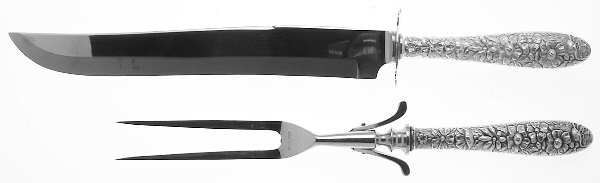 Southern Rose (Sterling, 1933) Large 2-Piece Roast Carving Set w/Stainless Blade