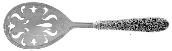 Southern Rose (Sterling, 1933) Pierced Casserole Spoon with Silverplate Bowl