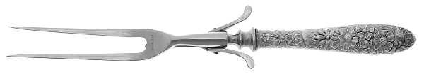 Southern Rose (Sterling, 1933) Large Stainless-Prong Roast Carving Fork