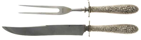 Southern Rose (Sterling, 1933) Small 2-Piece Steak Carving Set w/Stainless Blade