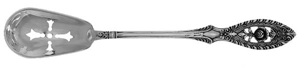Valenciennes (Sterling, 1938) Pierced Bowl Short Handle Olive Spoon