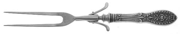 Valenciennes (Sterling, 1938) Large Stainless-Prong Roast Carving Fork