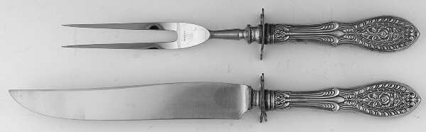 Valenciennes (Sterling, 1938) Small Stainless Blade 2-Piece Steak Carving Set by Manchester