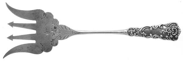 Washington (Sterling, 1890) Sardine Serving Fork Tined Large Bright Cut