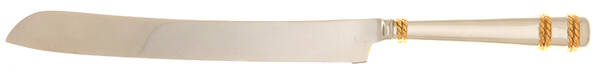 Amore d'Oro (Stainless, Gold Accents) Wedding Cake Knife with Stainless Blade HC