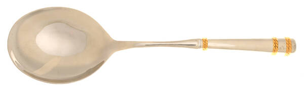 Amore d'Oro (Stainless, Gold Accents) Casserole Spoon with Smooth Stainless Bowl HC