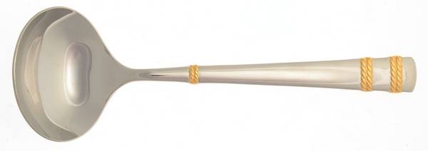 Amore d'Oro (Stainless, Gold Accents) Solid Gravy Ladle