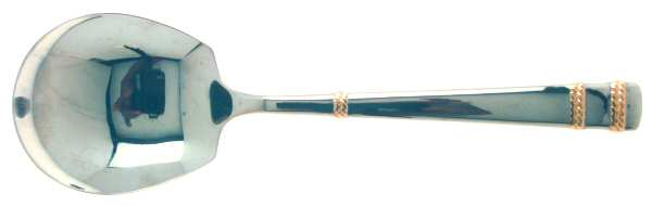 Amore d'Oro (Stainless, Gold Accents) Tablespoon (Serving Spoon)
