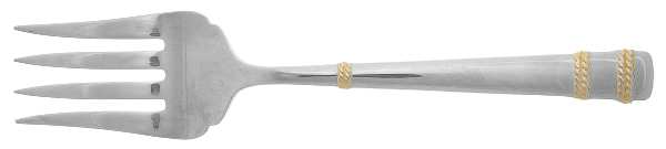 Amore d'Oro (Stainless, Gold Accents) Medium Solid Cold Meat Serving Fork