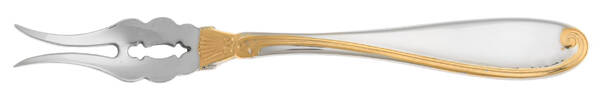Ambrose Gold (Stainless, Gold Accent) Butter Pick with Two Tines and Pierced Bowl HC