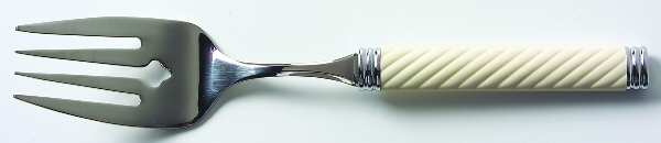 Braid-Cream (Stainless) Large Solid Cold Meat Serving Fork