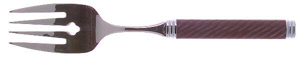 Braid-Heather (Stainless) Large Solid Cold Meat Serving Fork