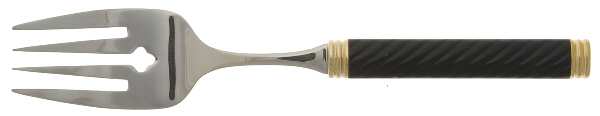 Braid-Onyx (Metallics, Gold Accent) Large Solid Cold Meat Serving Fork