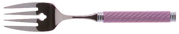 Braid-Powder Pink (Stainless) Large Solid Cold Meat Serving Fork