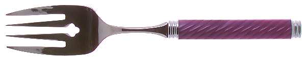 Braid-Rose Quartz (Stainless) Large Solid Cold Meat Serving Fork