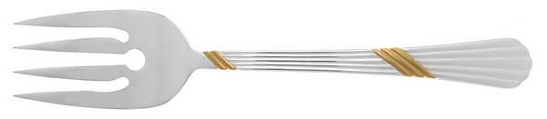 Catalina Gold (Stainless, Gold Accent) Large Solid Cold Meat Serving Fork