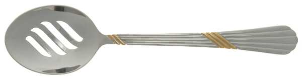 Catalina Gold (Stainless, Gold Accent) Pierced Tablespoon (Serving Spoon)