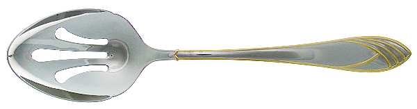 Cathedral Gold (Stainless, Gold Accent) Pierced Tablespoon (Serving Spoon)