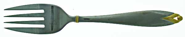 Cinema Gold (Stainless, Gold Accent) Medium Solid Cold Meat Serving Fork