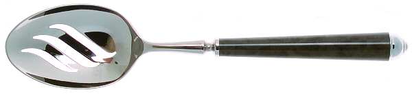 Claridge-Black Marble (Stainless) Pierced Tablespoon (Serving Spoon)